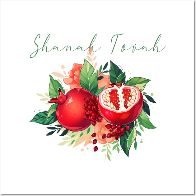 Rosh Hashanah Shanah Tovah Pomegranate Jewish New Year Wall Art by Pro Design 501